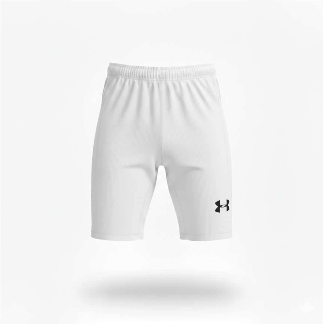 Licra deportiva blanca corta con compresión para adultos, modelo ZD SPORTS. Perfecta para entrenar con comodidad y soporte muscular.