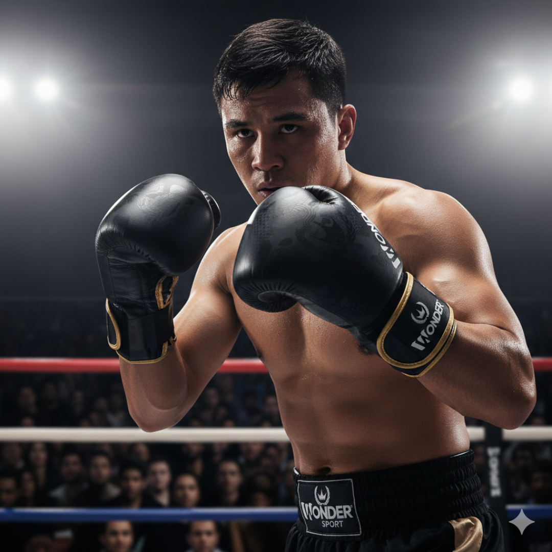 guante boxeo profesional entrenamiento wonder 12oz  14oz negro dorado