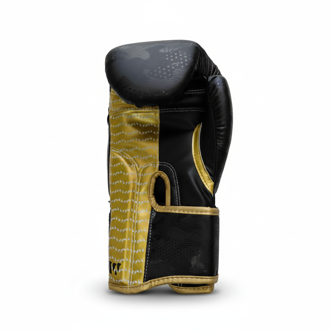 guante boxeo profesional entrenamiento wonder 12oz  14oz negro dorado