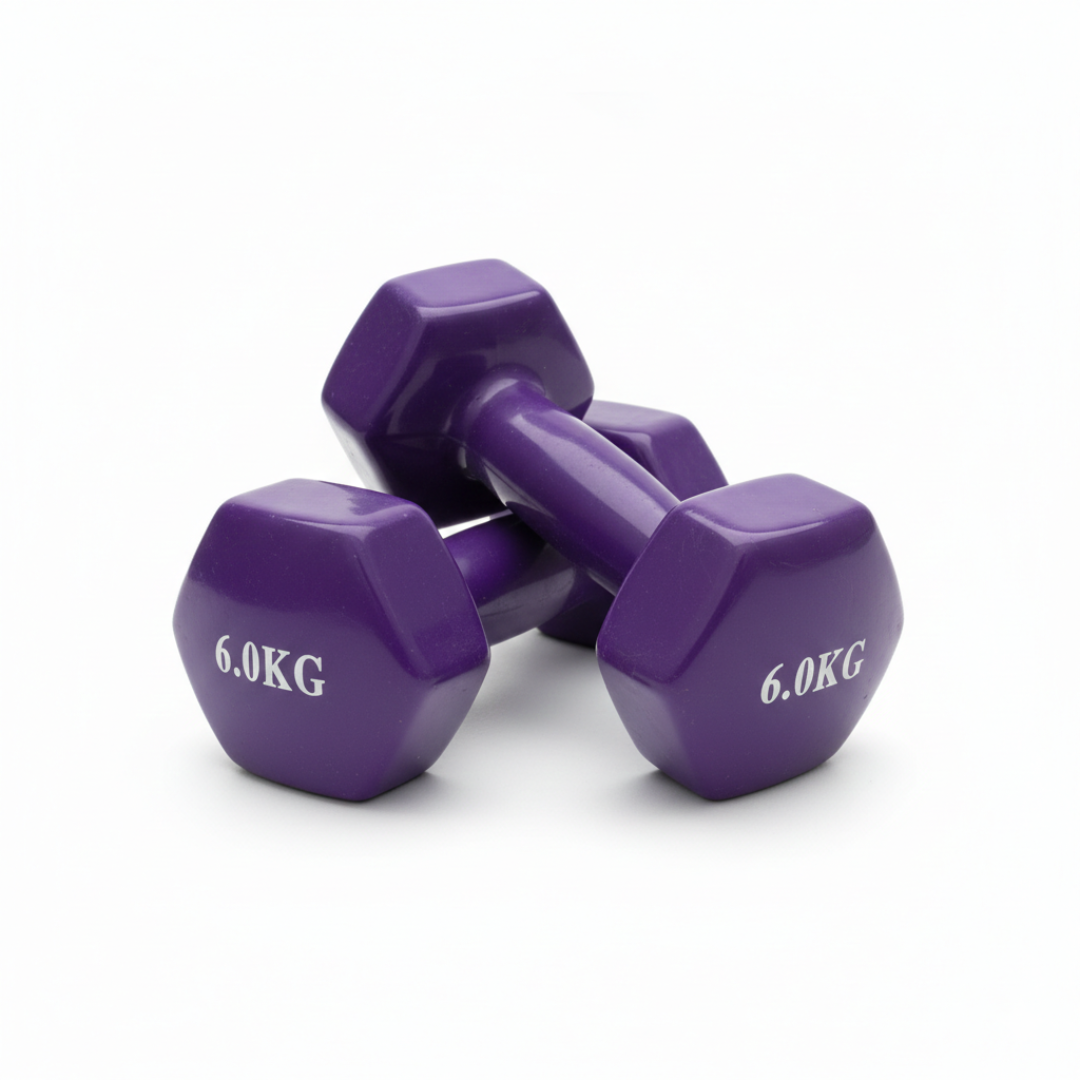Mancuerna / Pesa Encauchetada 6kg Morada (unid)